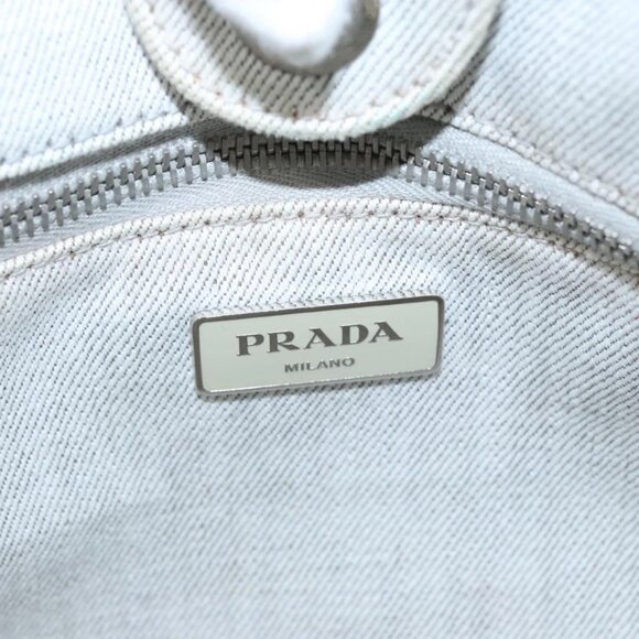 PRADA Bijoux Hand Bag Canvas 2way Gray Auth 113442 - Picture 11 of 16